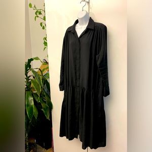 COS oversized midi black long shirt dress Small